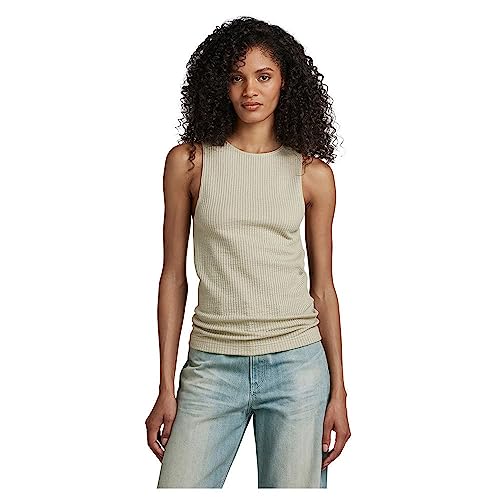 G-STAR RAW Damen Tanktop 3D Rib, Beige (Spray Green D23093-D276-D606), XS von G-STAR RAW