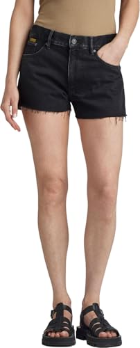 G-Star RAW Damen True Shorts Raw Edge, Schwarz (Jet Black D24376-D291-A814), 27 von G-Star RAW