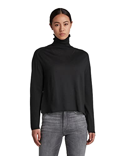 G-STAR RAW Damen Turtle Knitted Pullover, Schwarz (dk black D20597-B692-6484), XS von G-STAR RAW