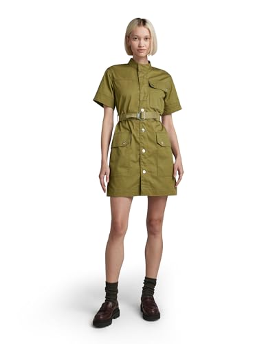 G-STAR RAW Damen Utility Kleid, Grün (smoke olive D23003-D310-B212), L von G-STAR RAW