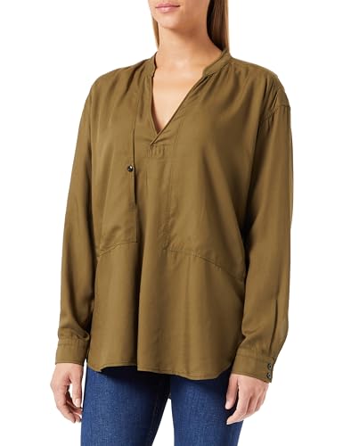 G-STAR RAW Damen V-neck top long sleeve, Grün (dark olive D23817-D297-C744), XL von G-STAR RAW