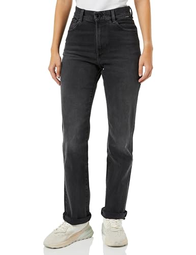 G-STAR RAW Damen Viktoria High Straight Jeans, Schwarz (worn in black moon D23959-B479-G108), 30W / 32L von G-STAR RAW