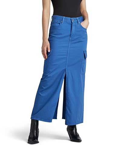 G-STAR RAW Damen Viktoria Long Cargo Rock , Blau (faded blue papillon gd D24386-D551-G336), 26 von G-STAR RAW