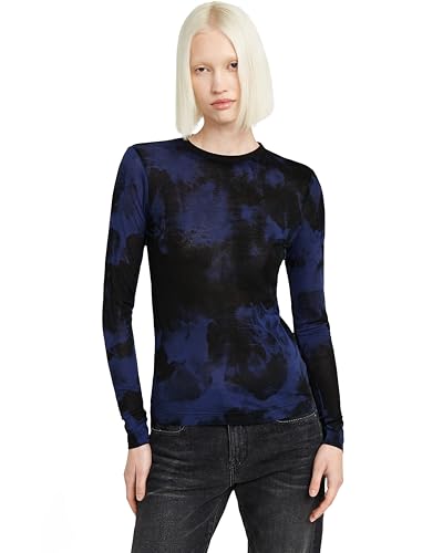 G-Star RAW Damen Vintage Wash Slim Top, Mehrfarben (ballpen Blue Vintage Denim wash D23871-C565-G271), S von G-STAR