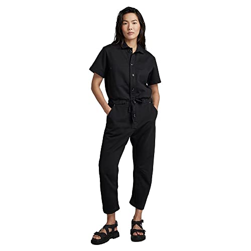 G-STAR RAW Damen Worker Jersey Jumpsuit, Schwarz (dk black D23236-D284-6484), M von G-STAR RAW