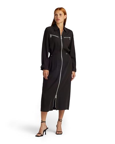 G-Star RAW Damen Zip Through Kleid, Schwarz (dk Black D24267-D522-6484), XS von G-Star RAW