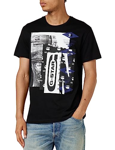 G-Star RAW Men's Denim Graphic T-Shirt, Schwarz (dk Black D24697-336-6484), M von G-STAR RAW