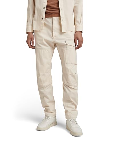 G-STAR RAW Gestarou Bearing 3D Cargo Pants Herren-Cargohose, Lt wt Illinois Ecru Chambray/Ecru, W33 / L32 von G-STAR RAW