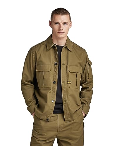 G-STAR RAW Herren 2 Pocket Relaxed Hemd, Grün (dark olive D22967-D190-C744), S von G-STAR RAW