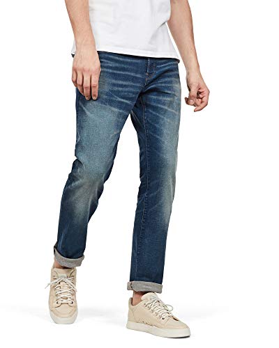 G-STAR RAW Herren 3301 Regular Straight Jeans, Blau (worker blue faded 51002-A088-A888), 26W / 26L von G-STAR RAW