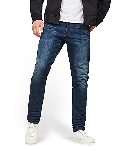 G-STAR RAW Herren 3301 Regular Tapered Jeans, Blau (dk aged 51003-6553-89), 26W / 32L von G-STAR RAW