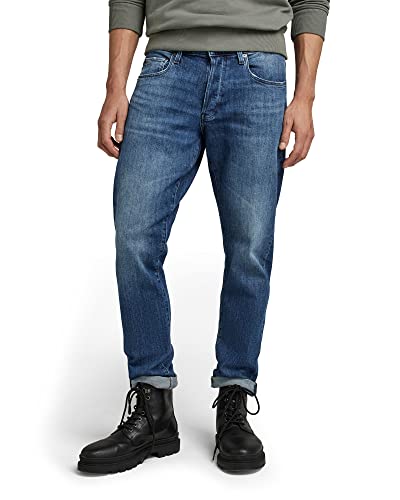 G-STAR RAW Herren 3301 Regular Tapered Jeans, Blau (faded santorini 51003-C911-C767), 27W / 32L von G-STAR RAW