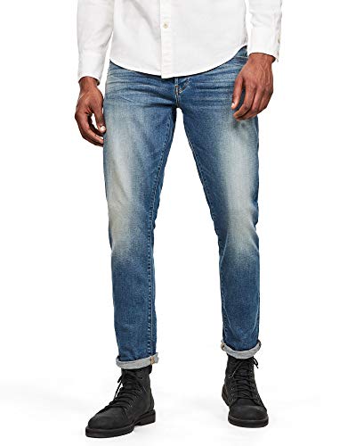 G-STAR RAW Herren 3301 Regular Tapered Jeans, Blau (vintage azure 51003-C052-A802), 26W / 30L von G-STAR RAW