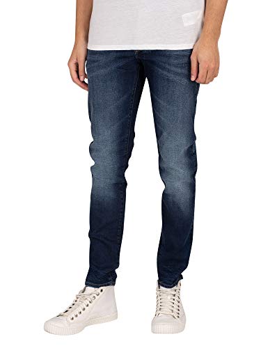 G-STAR RAW Herren 3301 Slim Fit Jeans, Blau (worn in dusk blue 51001-C296-B843), 30W / 34L von G-STAR RAW