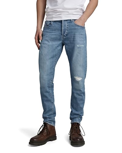 G-STAR RAW Herren 3301 Slim Jeans, Blau (faded niagara restored 51001-D316-G007), 36W / 36L von G-STAR RAW