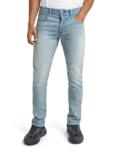 G-STAR RAW Herren 3301 Slim Jeans, Blau (sun faded mirage blue 51001-D498-G316), 30W / 30L von G-STAR RAW