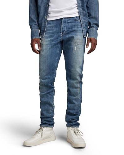 G-STAR RAW Herren 3301 Slim Jeans, Blau (vintage ripped sea breeze 51001-C913-D906), 28W / 32L von G-STAR RAW