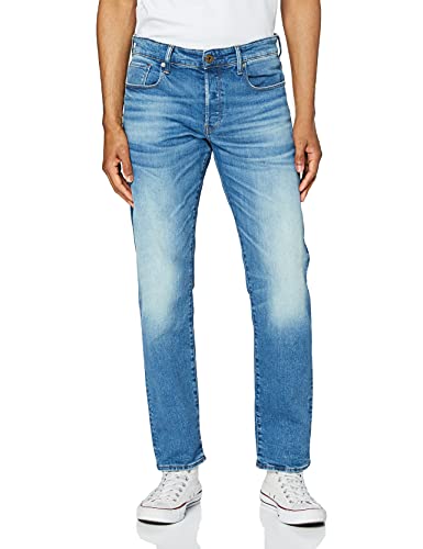 G-STAR RAW Herren 3301 Regular Straight Jeans, Blau (authentic faded blue 51002-B631-A817), 25W / 28L von G-STAR RAW