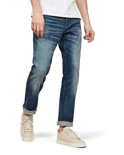 G-STAR RAW Herren 3301 Regular Straight Jeans, Blau (worker blue faded 51002-A088-A888), 29W / 34L von G-STAR RAW