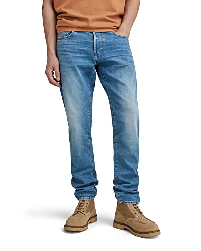 G-STAR RAW Herren 3301 Regular Tapered Jeans, Blau (worn in azure 51003-B631-A795), 34W / 36L von G-STAR RAW