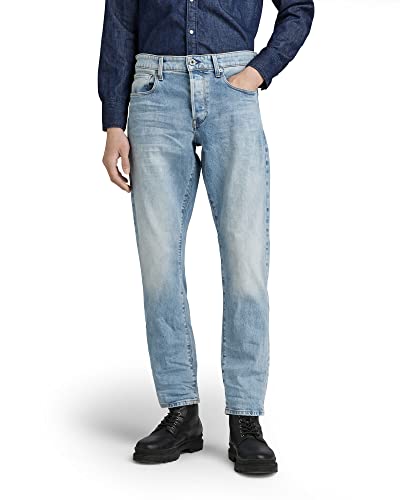 G-STAR RAW Herren 3301 Regular Tapered Jeans, Blau (lt indigo aged 51003-C052-8436), 36W / 38L von G-STAR RAW