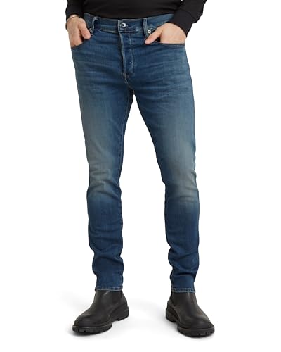 G-STAR RAW Herren 3301 Slim Jeans, Blau (vintage medium aged 51001-8968-2965), 36W / 30L von G-STAR RAW