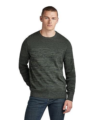 G-STAR RAW Herren 3D Biker knit, Mehrfarben (shadow/graphite D23521-C259-G243), S von G-STAR RAW