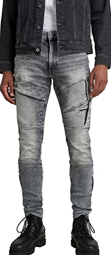 G-STAR RAW Herren Airblaze 3D Skinny Fit Jeans, Faded Seal Grey, 31W / 30L von G-STAR RAW