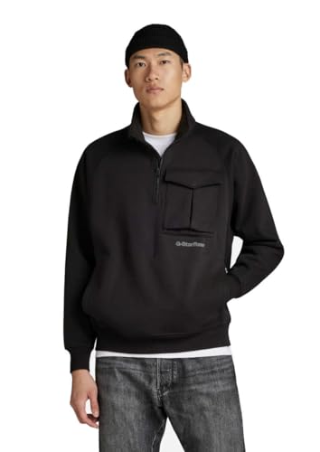 G-STAR RAW Herren Anorak Loose Sweatshirt, Schwarz (dk black D23893-D425-6484), S von G-STAR RAW