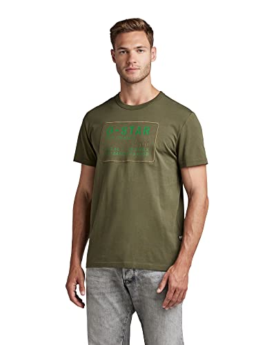 G-STAR RAW Herren Applique Multi Technique T-Shirt, Grün (shadow olive D22803-336-B230), XS von G-STAR RAW