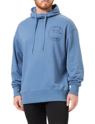 G-STAR RAW Herren Back Graphic Loose Hooded Sweatshirt, Blau (azul D22233-A613-2182), XL von G-STAR RAW