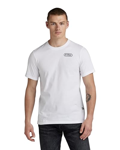 G-STAR RAW Herren Back Graphic Slim T-Shirt, Weiß (white D23906-336-110), L von G-STAR RAW