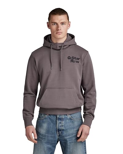 G-Star RAW Herren Back Print Hoodie, Grau (Rabbit D23896-B782-G077), XS von G-STAR