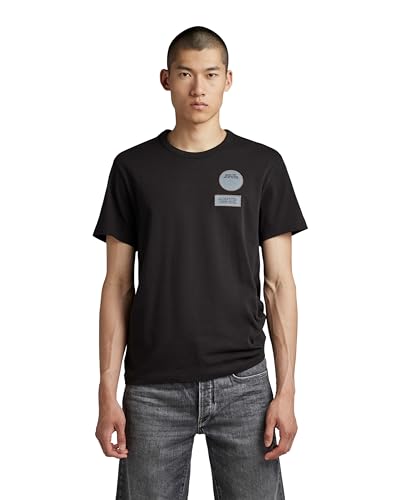 G-STAR RAW Herren Badges T-Shirt, Schwarz (dk black D23212-C336-6484), XL von G-STAR RAW