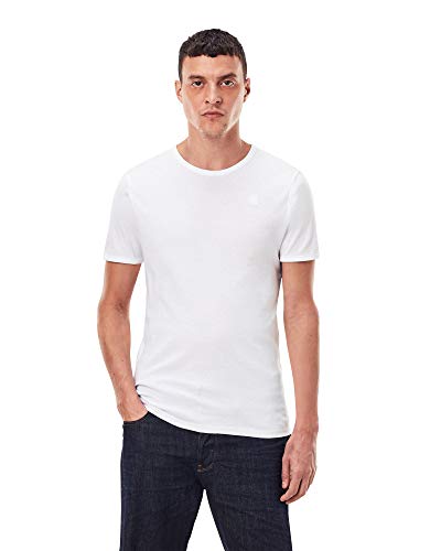 G-STAR RAW Herren Basic T-Shirt 2-Pack, Weiß (white D07205-124-110), XXS von G-STAR RAW