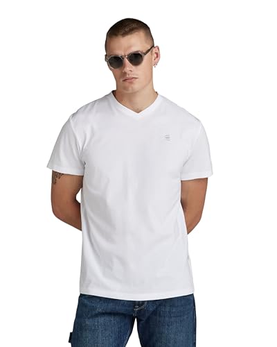 G-STAR RAW Herren Base-S V-Neck T-Shirt, Weiß (white D16412-336-110), S von G-STAR