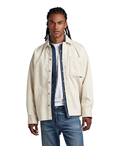 G-STAR RAW Herren Unisex Boxy Fit Hemd , Beige (ecru D23007-D300-159), L von G-STAR RAW