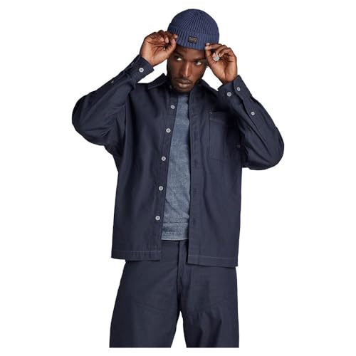G-STAR RAW Herren Boxy Fit Overshirt, Blau (raw denim D23007-D541-001), XL von G-Star RAW