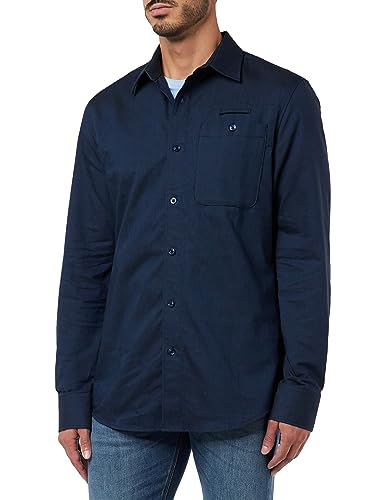 G-Star RAW Herren Bristum 2.0 Slim Shirt ls, Mehrfarben (rank Blue/dk Black Oxford D23553-C895-G101), M von G-Star