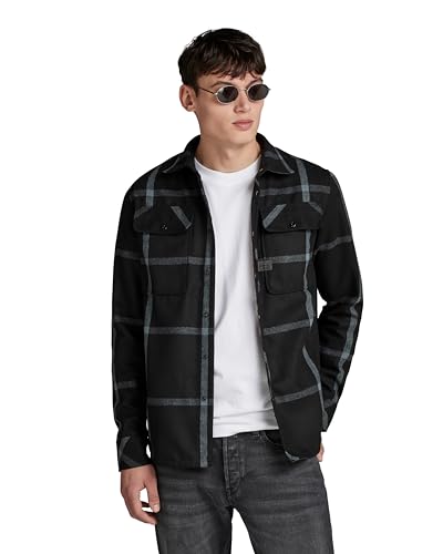 G-Star RAW Herren CPO Regular Hemd, Mehrfarben (dk Black Louis Check D23583-D402-D416), M von G-Star RAW