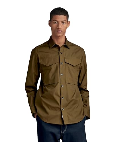 G-STAR RAW Herren Cargo Regular Hemd, Grün (dark olive D22971-D384-C744), S von G-STAR RAW