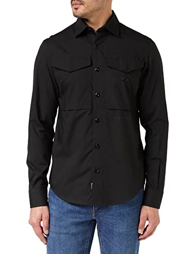 G-STAR RAW Herren Cargo Regular Hemd, Schwarz (dk black D22971-D308-6484), L von G-STAR RAW