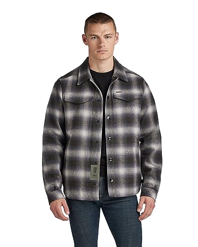 G-STAR RAW Herren Check overshirt, Mehrfarben (raven blur check D23662-C904-C754), L von G-STAR RAW