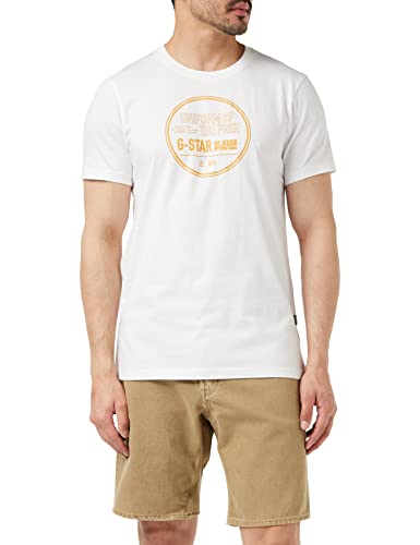 G-STAR RAW Herren Chest Graphic Slim T-Shirt, Weiß (white D23159-336-110), L von G-STAR RAW