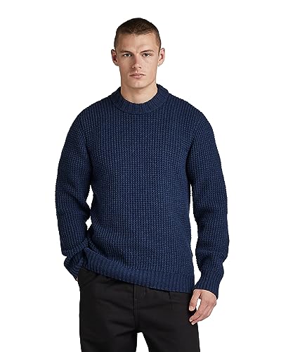 G-STAR RAW Herren Chunky r knit, Blau (rank blue D23536-D170-868), M von G-STAR RAW