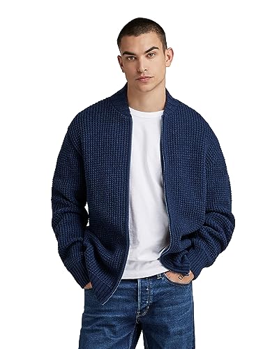 G-STAR RAW Herren Chunky zip cardigan knit, Blau (rank blue D23533-D170-868), L von G-STAR RAW