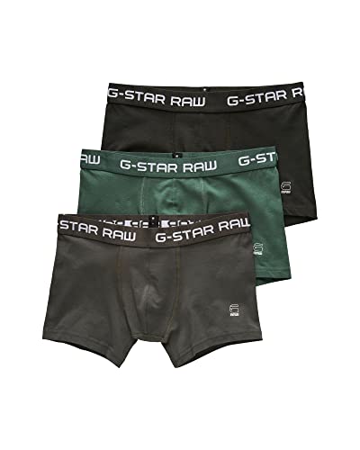 G-STAR RAW Herren Classic Trunk Color 3-Pack, Mehrfarben (gs grey/asfalt/bright jungle D05095-2058-8529), XS von G-STAR RAW