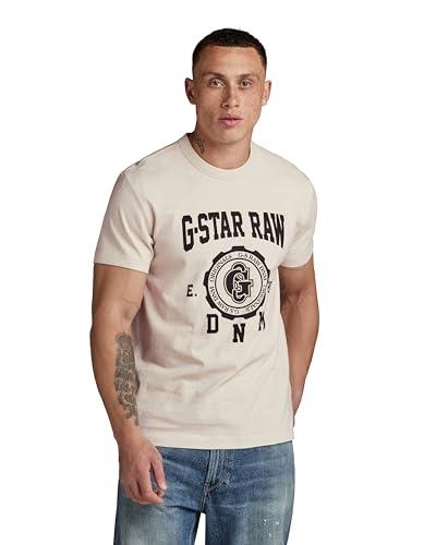 G-STAR RAW Herren Collegic T-Shirt, Beige (whitebait D24447-D593-1603), L von G-STAR RAW