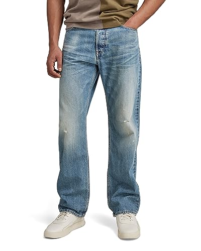 G-STAR Herren Dakota Regular Straight Jeans Blau (Antique Faded Niagara Destroyed D23691-D315-D886) 28W / 30L von G-STAR