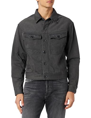 G-STAR RAW Herren Dakota Selvedge Jacke, Grau (faded black ink D23593-D182-D358), L von G-STAR